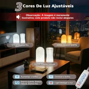 kit 3 luminaria lâmpadas led 001 diy para impressao 3d para bambu labs redondo branca quente/Branco/Branco Frio 3 cores 5V 3W usb moderna peças 3d acessórios Presente decorativa makerworld mh - Imagem 3