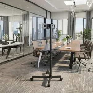 Suporte Pedestal Para Tv De 23 A 60 Com Rodinhas Bandeja Cor Preto - Imagem 8