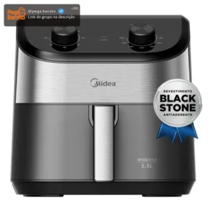 Fritadeira Air Fryer 5,5l Widemax Com Interior De Alumínio 1900w Midea - Imagem 1
