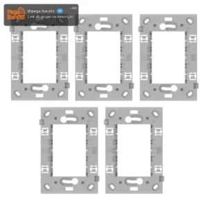 Kit 5 Suporte Plástico 4x2 Refinatto Cinza 13803840 - Imagem 1