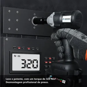 Chave de Impacto Brushless Furadeira Parafusadeira–2 Baterias + Maleta, Profissional Sem Fio Bivolt Preto ADESKE para montagem, reparos e construção BS-HT01 - Imagem 6