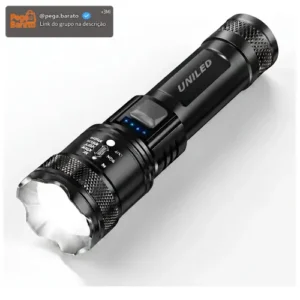 Lanterna Militar Tatica LED Mais Forte do Mundo Potente Zoom Telescópico Alto Brilho Resistente Agua Sitio Fazenda UNILED - Imagem 1