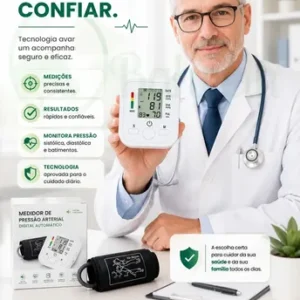 Aparelho Medidor de pressão digital doméstico para uso residencial Pressão Arterial Braço Bracadeira Pulso Manguito - Aparelho Medir pressao aferidor Ajustável P/ Adultos ou Crianças - Marca Bahrein - Imagem 7