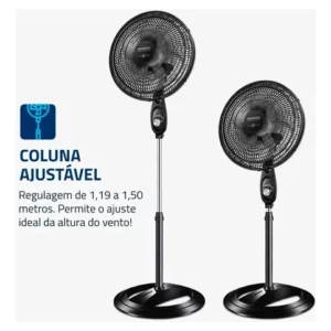 Ventilador de Coluna 40cm Super Power VSP40C 6 Pás 3 Velocidades Mondial - Imagem 6