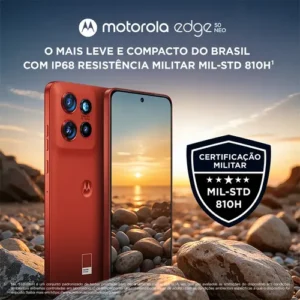 Smartphone Motorola Edge 50 Neo 5g 256GB 8GB RAM 8GB RAM Boost 50mp Sony Camera Poinciana Vegan Leather - Imagem 3