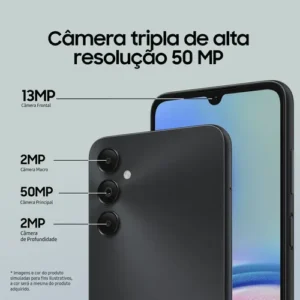 Smartphone Samsung Galaxy A05s 4G 128GB 6GB RAM Câmera Traseira Tripla 50MP + 2MP + 2MP + Selfie 13MP Tela 6.7" Preto - Imagem 7