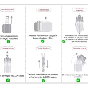 Mala de Viagem de Bordo ABS Sweet Studio com Rodas Duplas 360° para Cabine – Rosa - Imagem 10