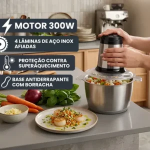 Multiprocessador Alimento Moedor Triturador Eletrico 2l Inox - Imagem 7