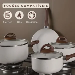 Jogo De Panelas 7 Peças Brinox Ceramic Life Vanilla - Imagem 4