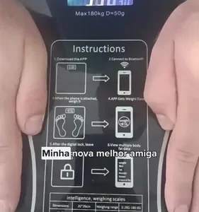 Balança Digital Com Display Lcd Bluetooth Bioimpedância App Cor Preto - Imagem 7