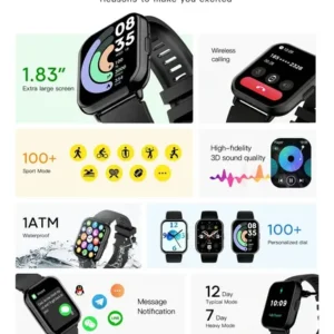 Smartwatch JSKJ Z169 Esportivo Preto com Tela de 1.83" para Android e iOS - Imagem 3