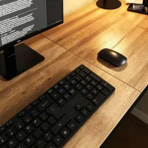 Mesa em L Orgânica Curva 120cm para PC Escrivaninha de Canto Home Office Design Industrial Moderno Gamer, Estação de Trabalho Angular para Escritório – Modelo Legos - Imagem 9
