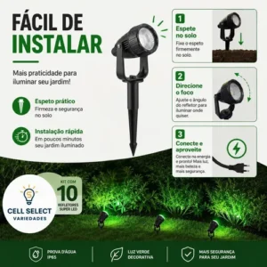 Kit 10 Luminária Espeto Jardim Super Led 7w Ip65 Prova Dágua - Imagem 4