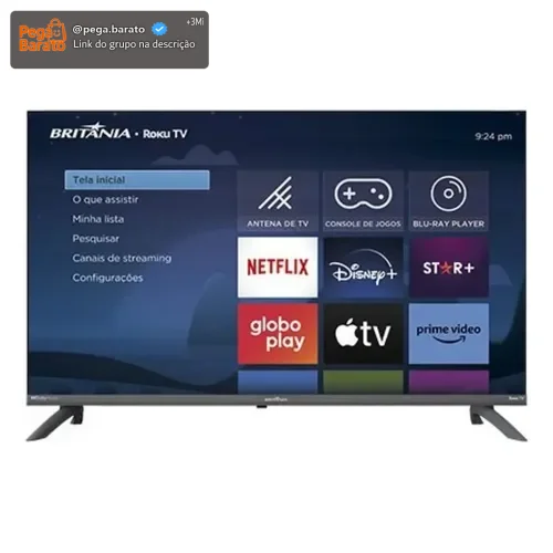 Smart Tv 40 Britânia Roku Tv Led Dolby Audio Bivolt