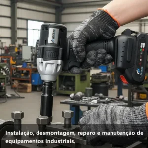 Chave de Impacto Brushless Furadeira Parafusadeira–2 Baterias + Maleta, Profissional Sem Fio Bivolt Preto ADESKE para montagem, reparos e construção BS-HT01 - Imagem 10