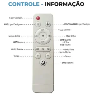 Ventilador de Teto Led 42cm Branco Controle Remoto Bivolt Silencioso - Imagem 4