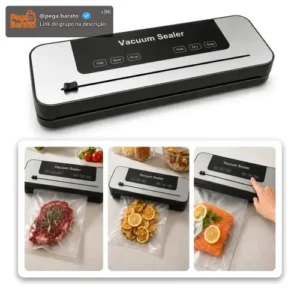 Seladora A Vácuo 120w Painel Digital Bivolt + 10 Sacos - Imagem 1