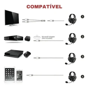 Fone De Ouvido Headset Gamer Havit H2002d P3 Para PS3/PS4/PS5/XBOX/PC Cor Preto - Imagem 10