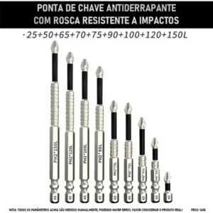Kit Ponta Bits Magnéticas Antiderrapante Impactos K5 Ph2 9pc - Imagem 11