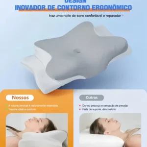 Travesseiro Cervical Nasa Com Carvão Ativado Ergonômico Orto - Imagem 5