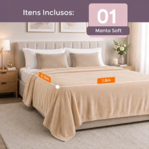 Coberta Manta Soft Casal Microfibra Anti-alérgica Dupla Face - Imagem 4
