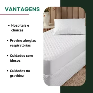 Protetor De Colchão Impermeável Casal Matelado Antialérgico Antiácaro Resistente A Líquidos Toque Macio Branco - Imagem 4