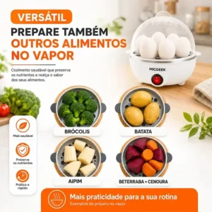 Cozedor De Ovos Automático Panela A Vapor Elétrica Legumes Elétrica Portátil Prático Rápido 7 Ovos Em 5min Micgeek - Imagem 6
