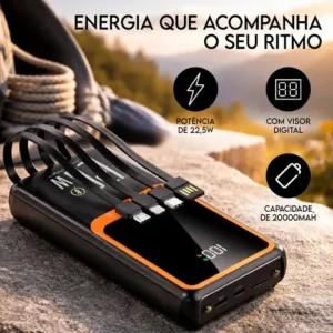 Power Bank Hardline 20000mAh Turbo para Celular com 3 Portas - Imagem 5