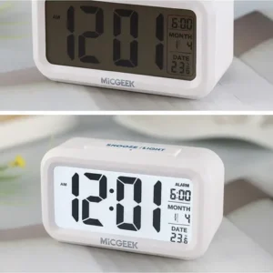 Relógio Digital Mesa Despertador Inteligente Cabeceira Quarto Idoso Com Sensor De Temperatura Micgeek - Imagem 3
