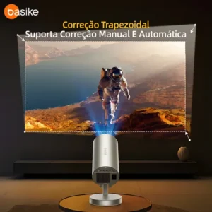 Projetor Basike Inteligente Telescópico com Wi-Fi e Bluetooth, Full HD 4K para Cinema e Jogos - Imagem 9