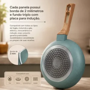 Jogo De Panelas Com 5 Peças Mimo Style Pratic Cook Verde - Imagem 12