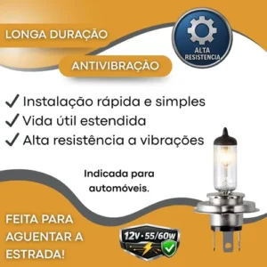 Kit 10 Lâmpada Halógena H4 4300k 12v 60/55w Tech One Code - Imagem 5