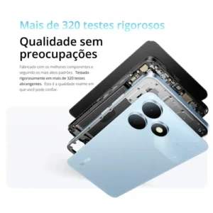 Celular Smartphone Realme Note 80s 128gb 4gb Ram Dual Sim Azul Bateria 6000mah Ultrafino 7,94 Mm Resistência À Poeira E Água Ip54 - Imagem 6