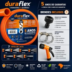 Mangueira 20metros Duraflex Silconada Reforçada Profissional - Imagem 3