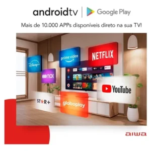 Smart TV AIWA 43” Android Full HD Borda Ultrafina HDR10 Dolby Áudio AWS-TV-43-BL-02-A - Imagem 6