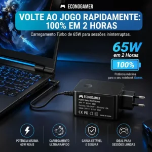 Fonte Carregador Notebook Compatível com Lenovo Ideapad S145 15api 81v70004br 330 81fe0002br Adlx65 Id S145 81v70008br 65w 320 80yh001br Bivolt Ipa-1450 3-15alc Ipa-145 20v 3.25a 110-220v Plug 4x1.7mm - Imagem 6
