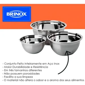 Conjunto De Tigelas Brinox 3pçs Suprema Em Inox - 2107/100 - Imagem 4