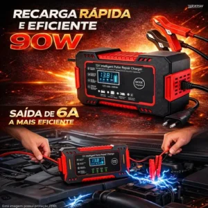 Carregador Inteligente De Bateria Automotiva 12v 6a Bivolt Recupera Baterias 4ah A 100ah Todos Veículos Moto Carro Caminhão Barco - Imagem 3