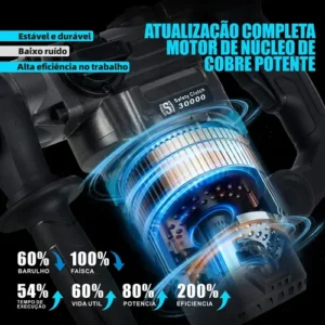 Martelete Rompedor Elétrico 1600w 220v 4,5j Profissional - Imagem 9