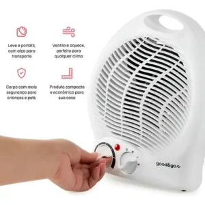 Aquecedor Elétrico Portátil 2000w Termostato 220v Good&go - Imagem 5