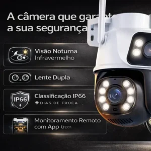 Câmera de Segurança Wi-Fi iCSee/Yoosee A28B 4K Dupla Lente Visão Noturna Colorida Full Hd Externa Prova D'água Ip66 Sensor Movimento Woosh - Imagem 2