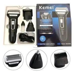 Máquina de Cortar Cabelo 3 em 1 Aparador de Pelos Nariz e Orelhas Kemei KM-6558 - Imagem 7