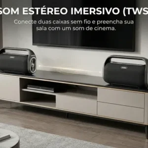 Caixa De Som Boombox 200w Com Auxiliar Usb Potente Estéreo - Imagem 4
