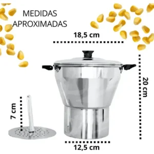 Bs Aluminio Cuscuzeira De Aluminio Panela Grande N°18 Queima De Estoque Cor Prateado - Imagem 5