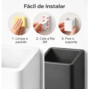 Kit 3x Suporte Porta Controle Universal Parede Cor Branco - Imagem 6
