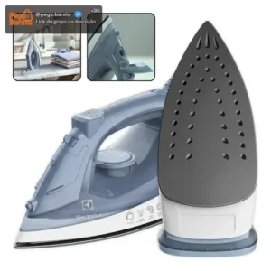 Ferro De Passar Roupas A Vapor E Seco Electrolux Esi10 1200w Efficient Base Antiaderente Com Auto Limpeza Spray Vapor Vertical Cabo Giratório Azul-claro 127v - Imagem 1