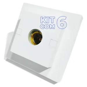 Kit 6 Plafon Quadrado Bocal Porcelana E-27 Plafonier Lustre - Imagem 3