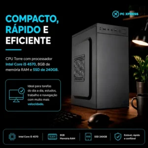 Pc Cpu Work Intel I5 4570 H81m 8gb Ssd 240gb - Imagem 3
