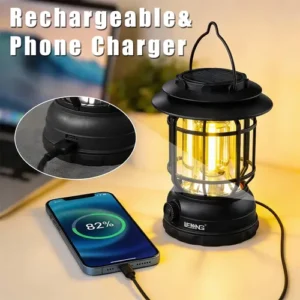 Lanterna Lampião Com Led C/ Placa Solar Recarregável - Imagem 7