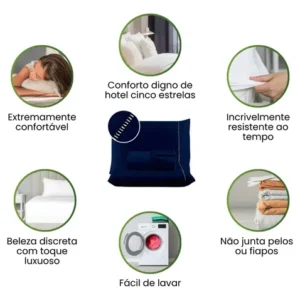 Jogo de Lençol Casal 3 Peças 400 Fios Micropercal Azul-marinho Elástico - Imagem 4